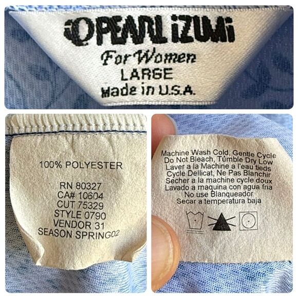 Pearl Izumi Zip Front Floral Sleeveless Cycling Top in Blue/Navy Floral | Large - Picture 5 of 5